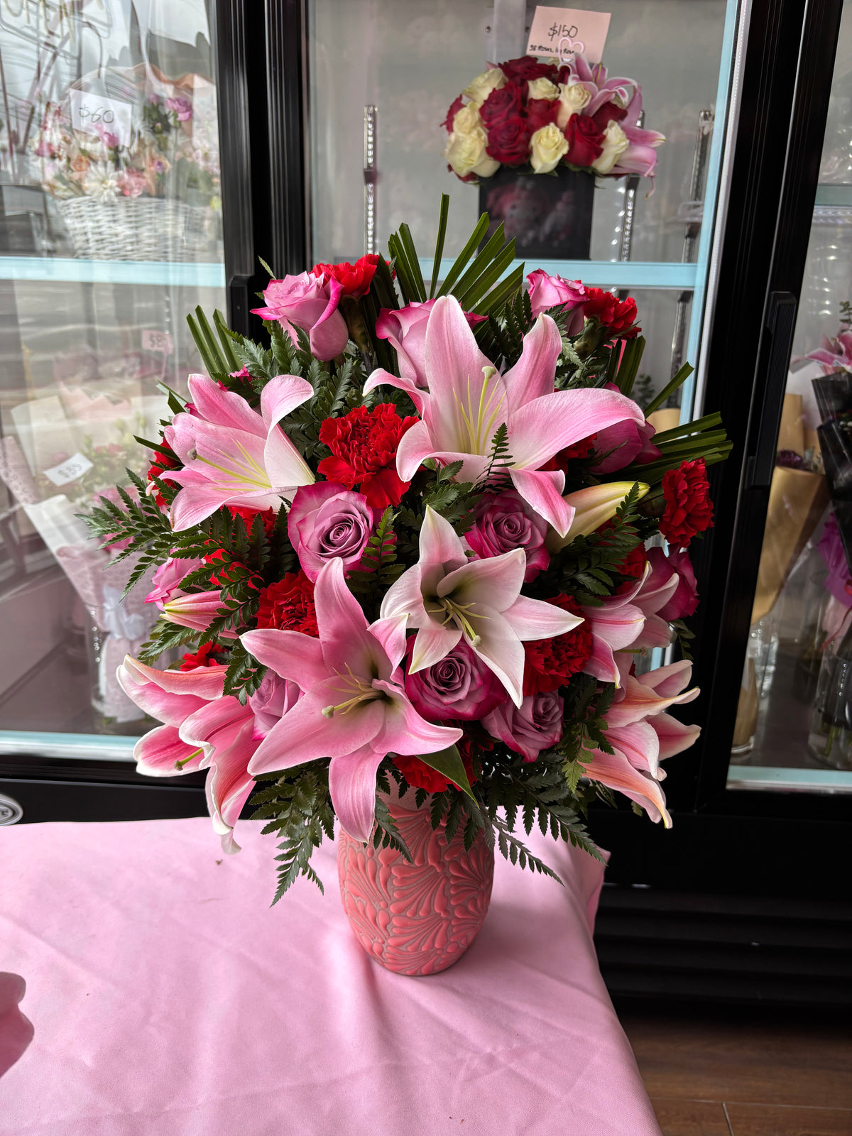Purple Roses + Lilies