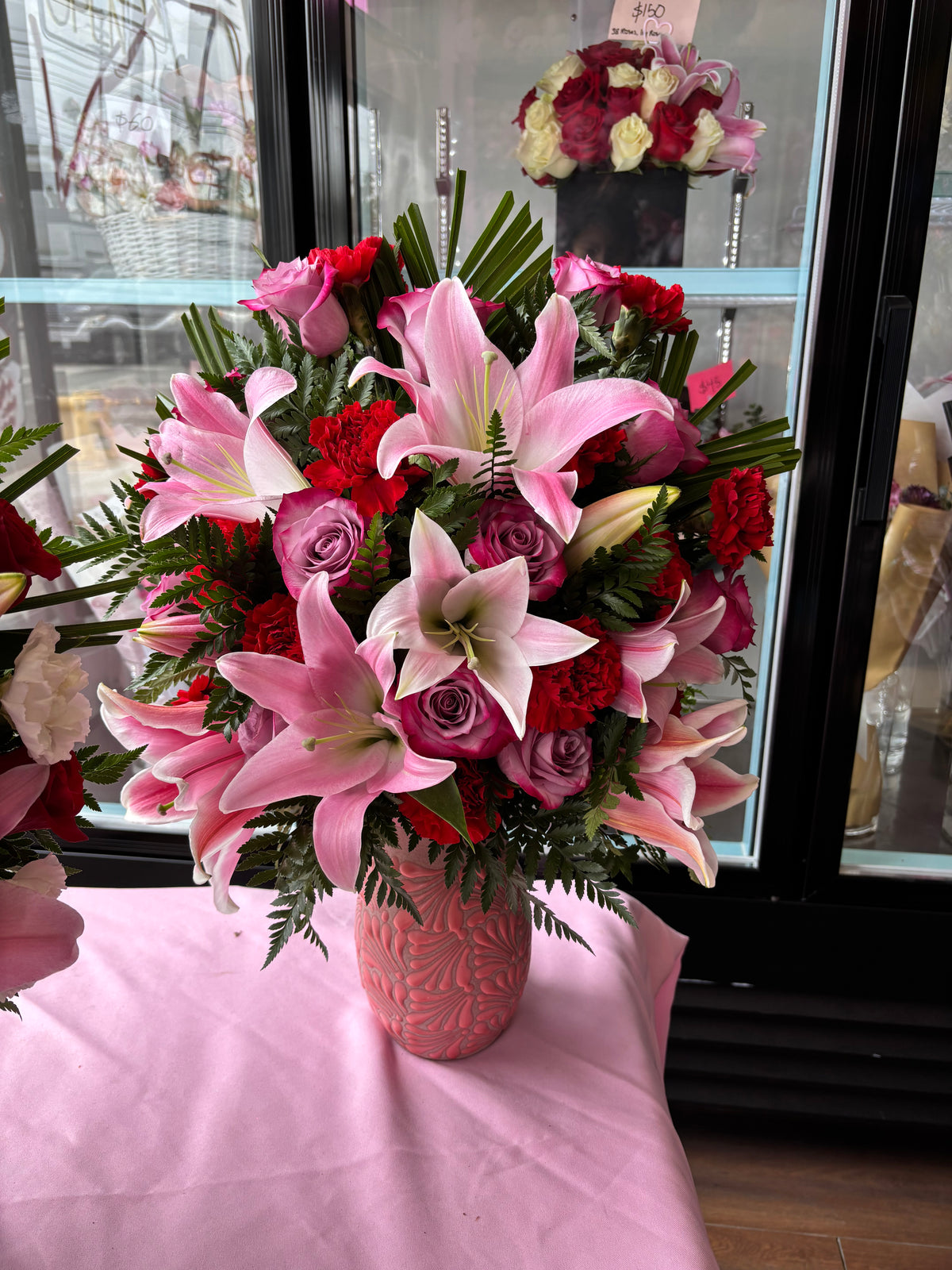 Purple Roses + Lilies