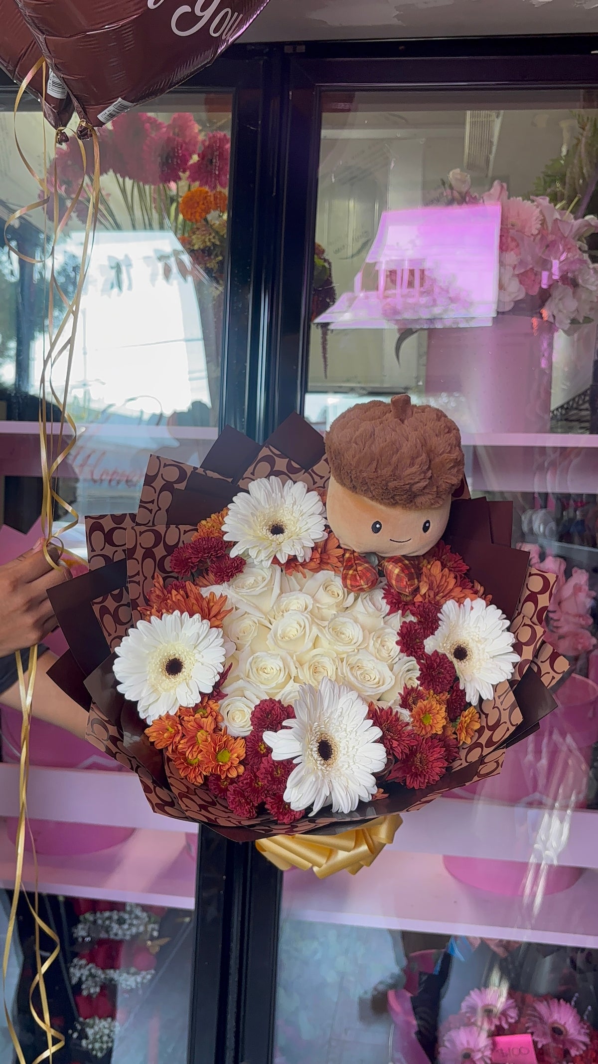 Fall bouquet with Custom Balloon🎈 🍂
