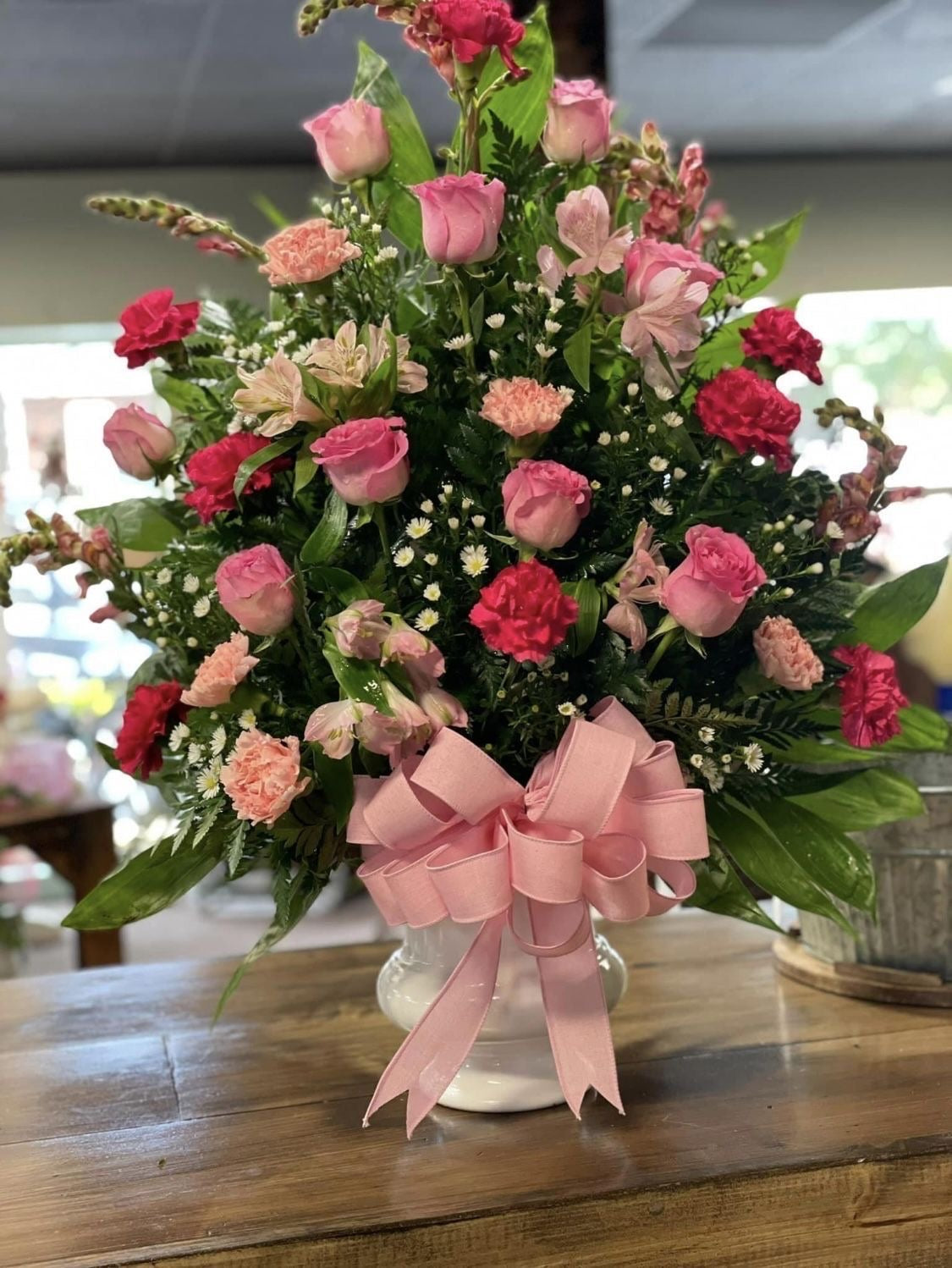 Large vase arrangement