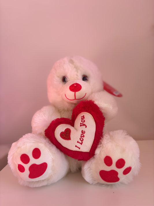 White Heart I Love You Bear