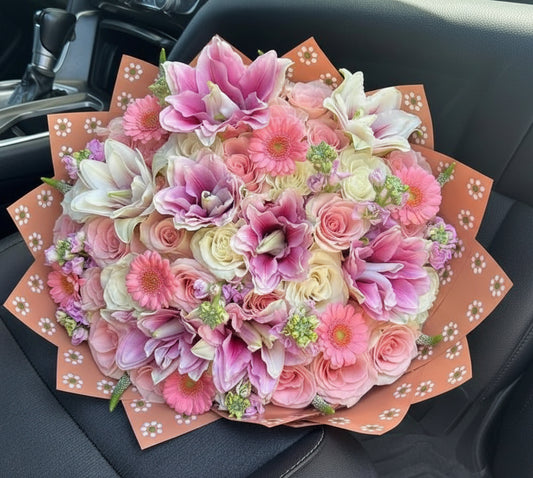 Lily Mixed Bouquet (Pink, White & Purple Florals) 💐