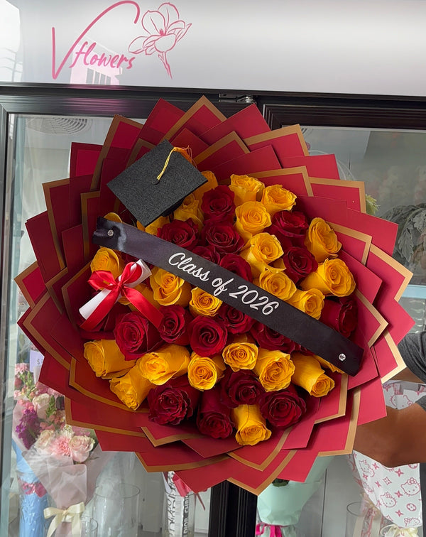USC Grad Theme 50 Roses Yellow & Red